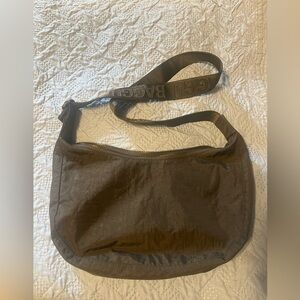 Medium Nylon Crescent Bag - Black